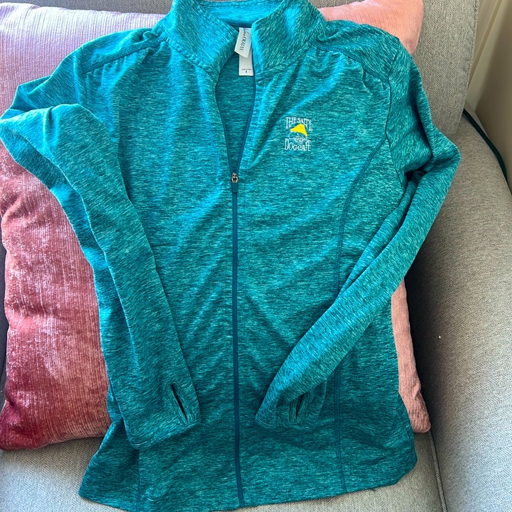 Small Hilton Head Island Teal Melange Salty Dog Cafe  Full Zip-Up Jacket
